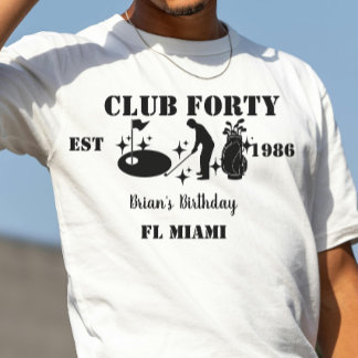 Fyrtiotårsfirande golf Personlig 40-årsdag Bday T Shirt