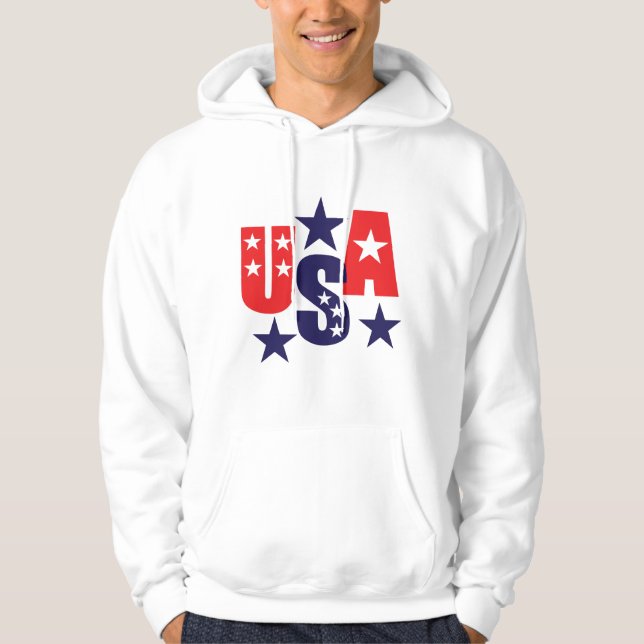Fyrtiotjuliga frihetsgåvor från USA flagga i juli Hoodie (Framsida)