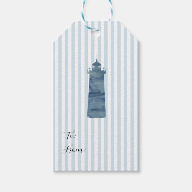 Fyrtorfärg Nautical Blue Rand Kusten Presentetikett (Framsidan)