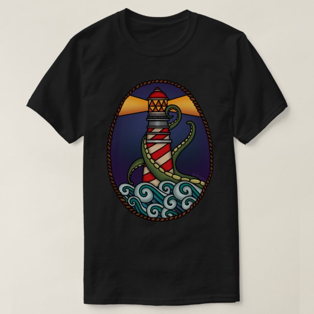 Fyrtorn _amp_ Kraken T Shirt (Design framsida)