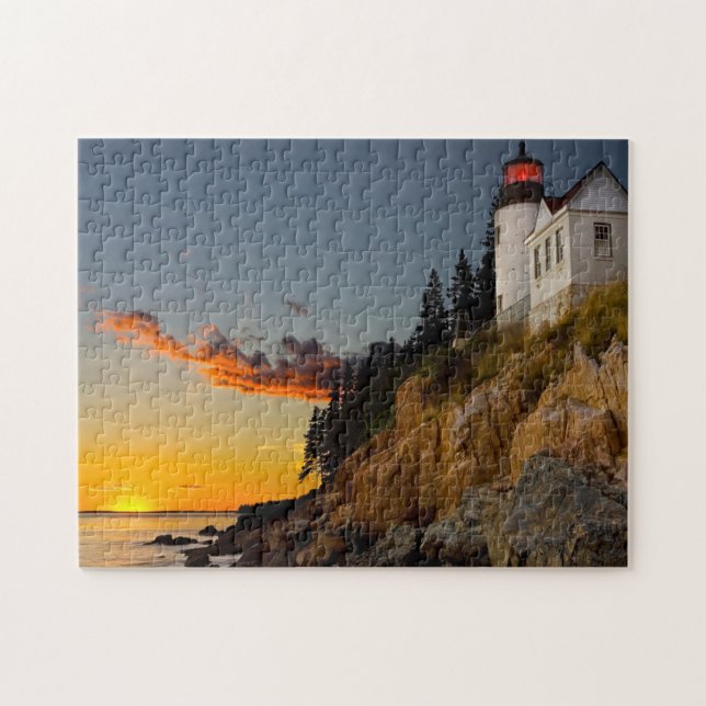 Fyrtorn Bar Harbour Maine. Pussel (Horisontell)