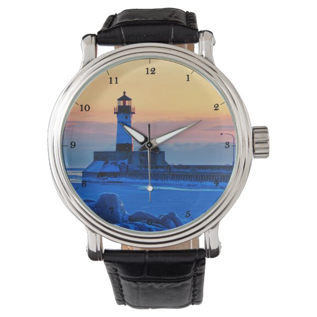 Fyrtorn Duluth Minnesota Lake Superior Armbandsur (Framsida)