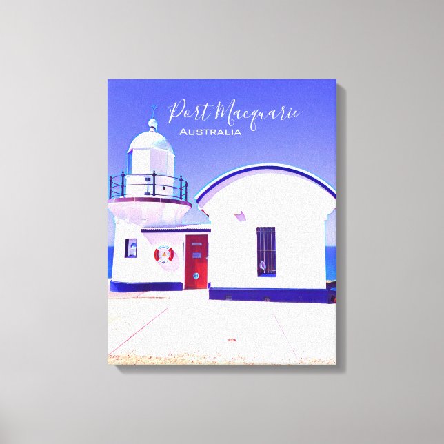 Fyrtorn för kontaktpunkt Port Macquarie Australien Canvastryck (Framsida)
