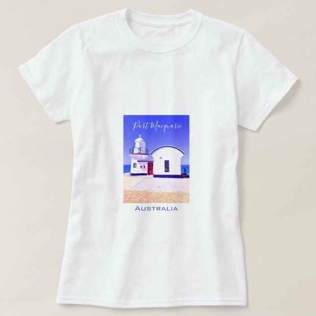 Fyrtorn för kontaktpunkt Port Macquarie Australien T Shirt (Design framsida)