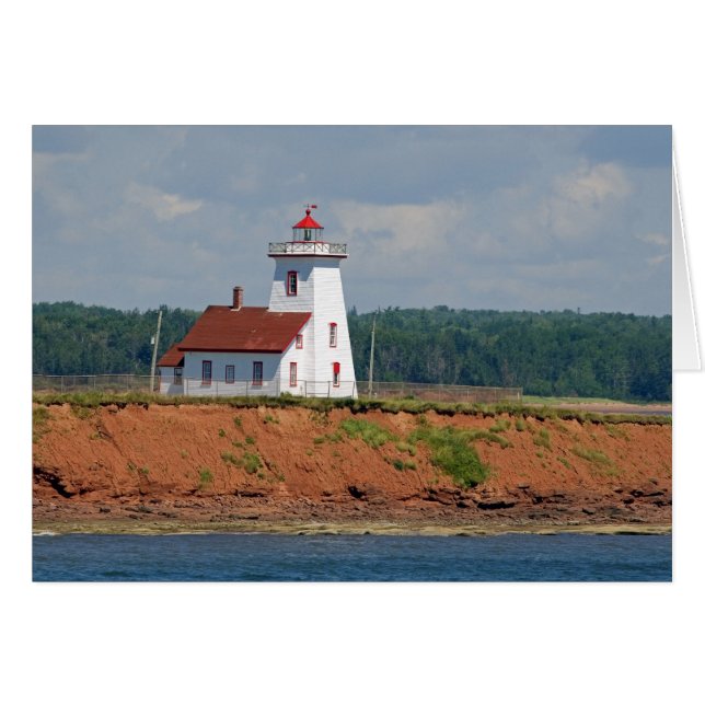 Fyrtorn i norra Umberland på prins Edward Edward Hälsningskort (Framsidan Horizontal)