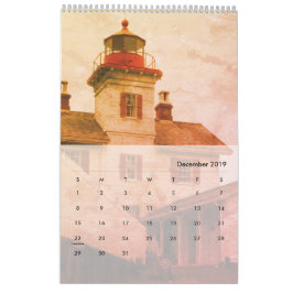 Fyrtorn i Oregon & Washington Calendar Kalender