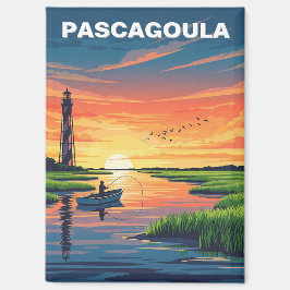 Fyrtorn i Pascagoula Mississippi Magnet