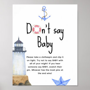 Fyrtorn nautisk - Säg inte baby Poster