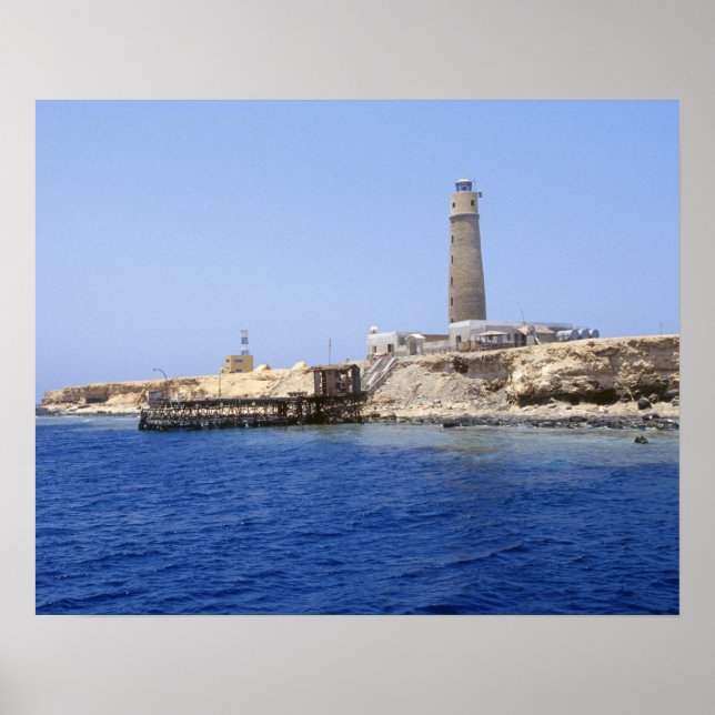 Fyrtorn på Broderöarna, Röda havet, Egypten Poster (Framsidan)