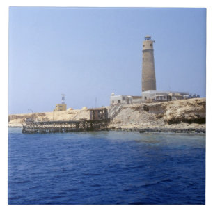 Fyrtorn på Brother Islands, Röda havet, Egypten Kakelplatta