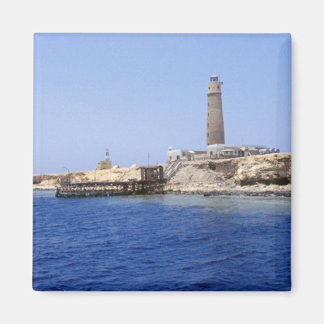Fyrtorn på Brother Islands, Röda havet, Egypten Magnet (Framsidan)
