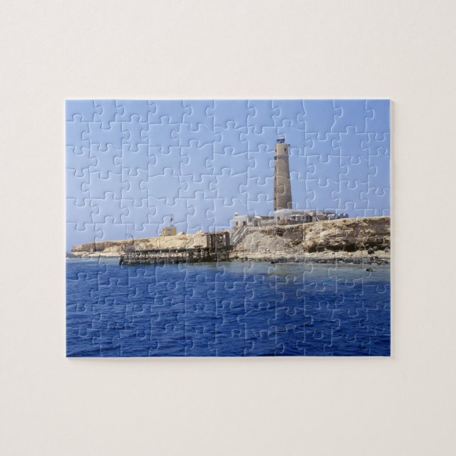 Fyrtorn på Brother Islands, Röda havet, Egypten Pussel (Horisontell)
