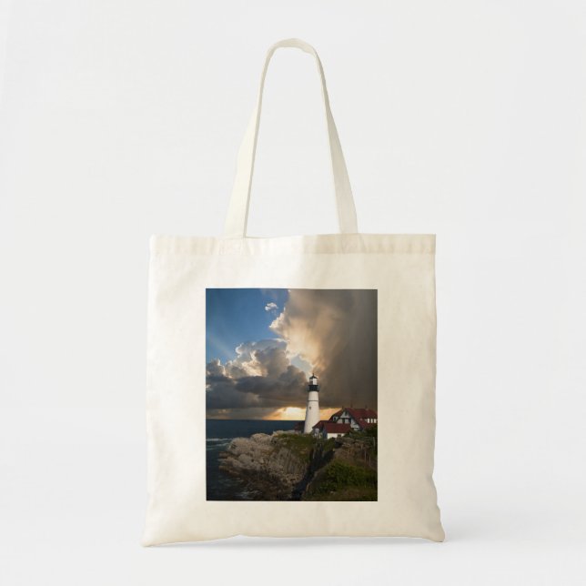Fyrtorn som förbiser Ocean Tote Bag Tygkasse (Framsidan)