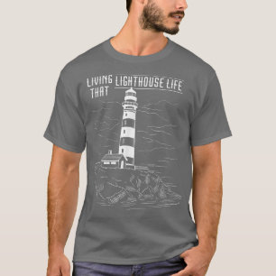 Fyrtorn som lever i Seaside Life Sailing Coasta T Shirt