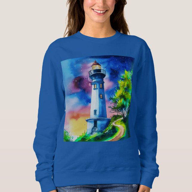 Fyrtorn under Starry Himmel T Shirt (Framsida)