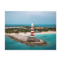 Fyrtorn vid Ocean Cay, Bahamas-vykort