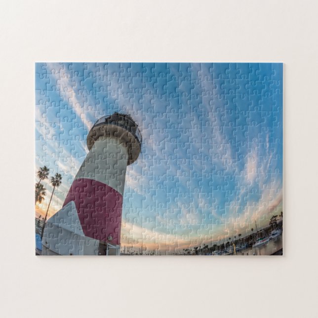 Fyrtorn vid Oceansides hamn Pussel (Horisontell)