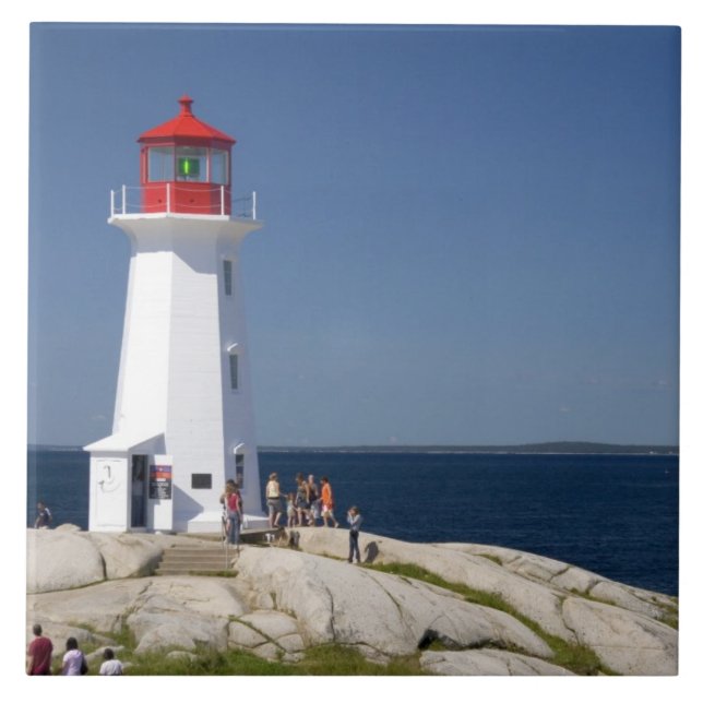 Fyrtorn vid Peggy's Cove, Nova Scotia, Kanada. Kakelplatta (Framsidan)