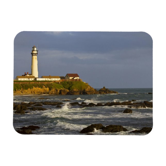 Fyrtorn vid Pigeon Point State Beach i San 2 Magnet (Horisontell)