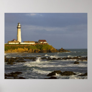 Fyrtorn vid Pigeon Point State Beach i San 2 Poster