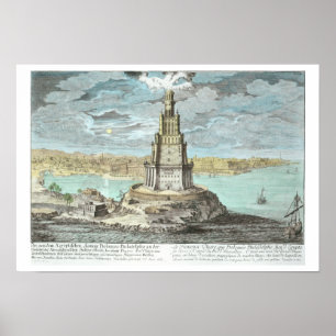 Fyrtorse i Alexandria, byggt av Ptolemy the Gre Poster