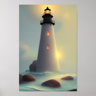 Fyrtorskkonst vid havet poster