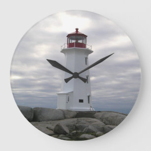 Fyrväggen tar tid på Peggys Cove Nova Scotia Stor Klocka
