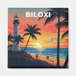 Fyrvågor och persikor i Biloxi Mississippi Magnet
