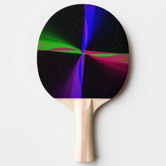 Fyrvägs Geometrisk vågstift Pong Paddle Pingisracket (Framsidan)