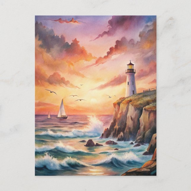 Fyrvåning på ett Cliff Vykort (Framsida)