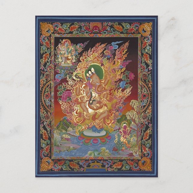 Fyrväpnat vykort för Ganesh (Framsida)
