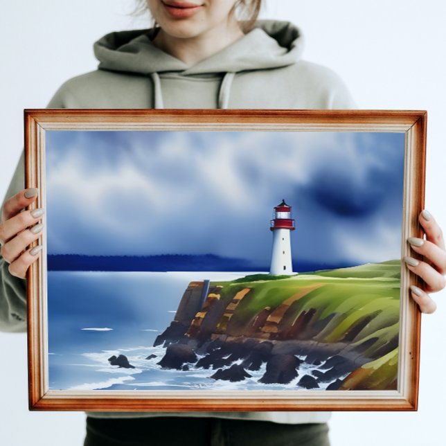 Fyrvätt i Cliffs Watercolor Poster (Skapare uppladdad)