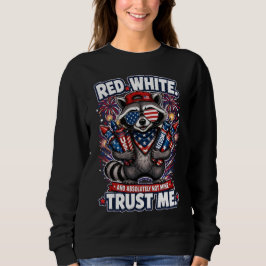 Fyrverker tvättbjörn 4:e juli-sweatshirts t shirt