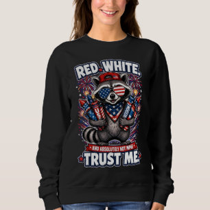 Fyrverker tvättbjörn 4:e juli-sweatshirts t shirt
