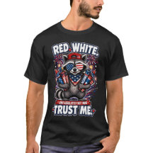 Fyrverker Tvättbjörn 4:e Juli T-shirt