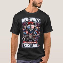Fyrverker Tvättbjörn 4:e Juli T-shirt
