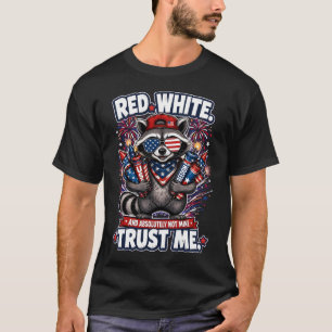 Fyrverker Tvättbjörn 4:e Juli T-shirt
