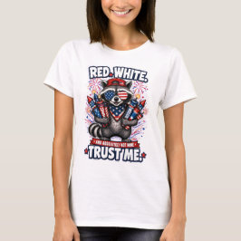 Fyrverker Tvättbjörn 4:e Juli T-shirt