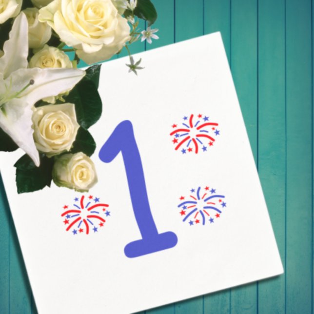 Fyrverkeri 1-årsdag pappersservett (Skapare uppladdad)