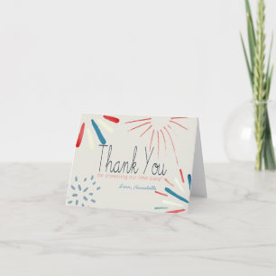 Fyrverkeri 4 juli firande baby shower tack kort