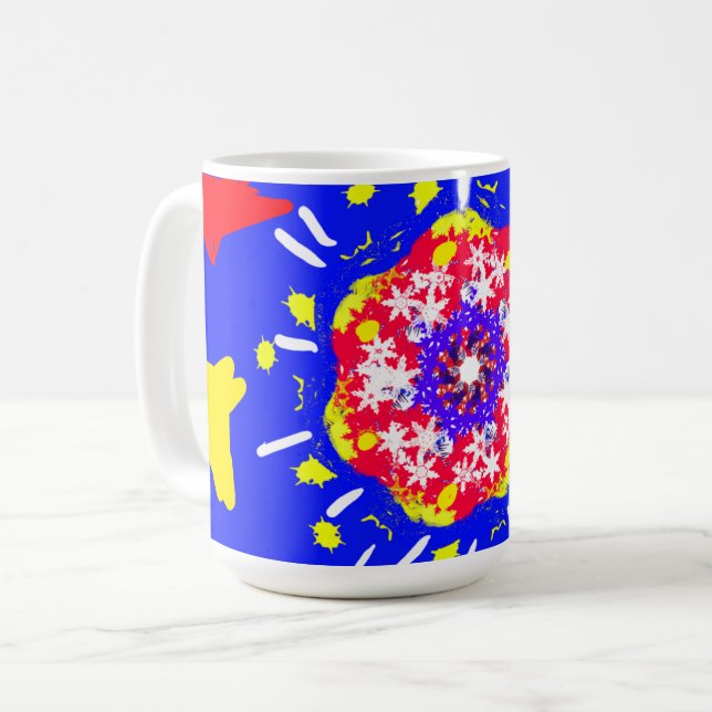 Fyrverkeri 4 juli-stil kaffemugg (Framsida vänster)