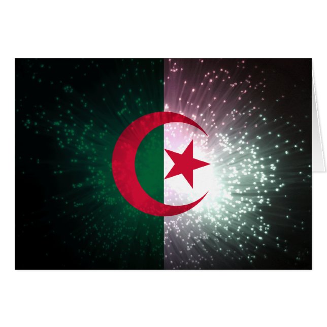 Fyrverkeri; Algeriet flagga OBS Kort (Framsidan Horizontal)