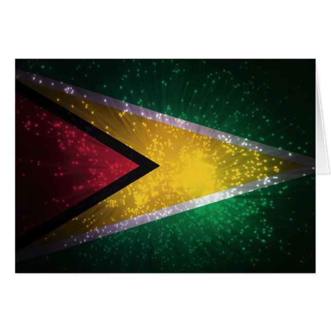 Fyrverkeri; Guyana flagga OBS Kort (Framsidan Horizontal)