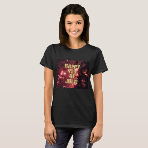 Fyrverkerier 3 4:e juli, svart skjorta t shirt