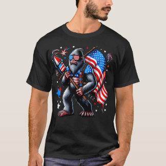 Fyrverkerier 4:e juli Lädny American Flagga USA De T Shirt