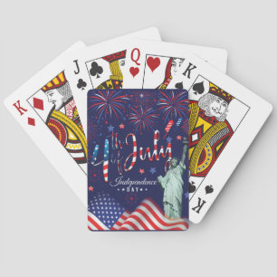 Fyrverkerier 4 juli med stadgar för Libert Casinokort