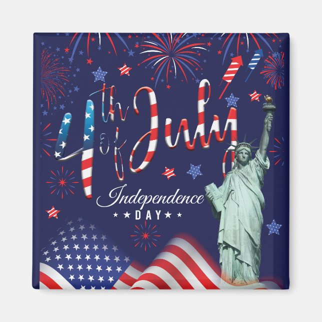 Fyrverkerier 4 juli med stadgar för Libert Magnet (Framsidan)