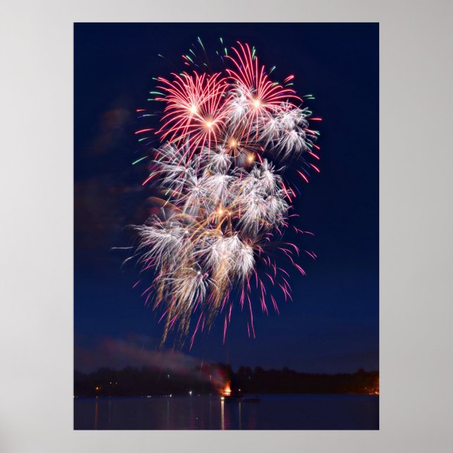 Fyrverkerier 4 juli självständighetsdagen poster (Framsidan)