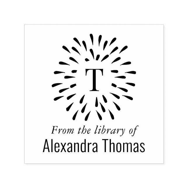 Fyrverkerier Burst Single Initial #3 Bibliotek Bok Självfärgande Stämpel (Design)