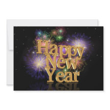 Fyrverkerier för inbjudan till nyårsafton